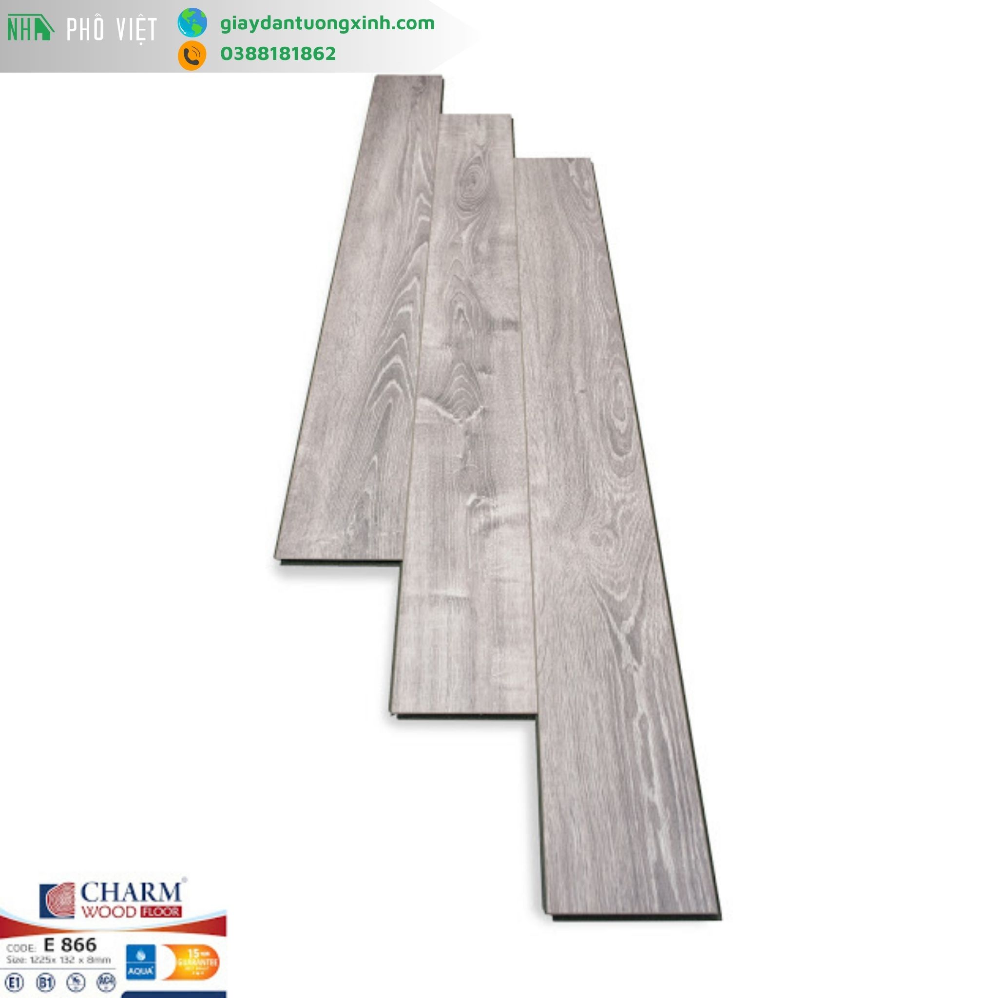 Sàn Gỗ Charmwood cốt xanh 8mm- E866